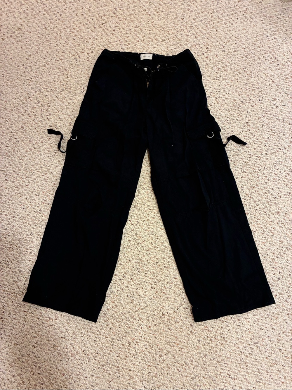 PacSun Black Wide-Leg Cargo Trousers